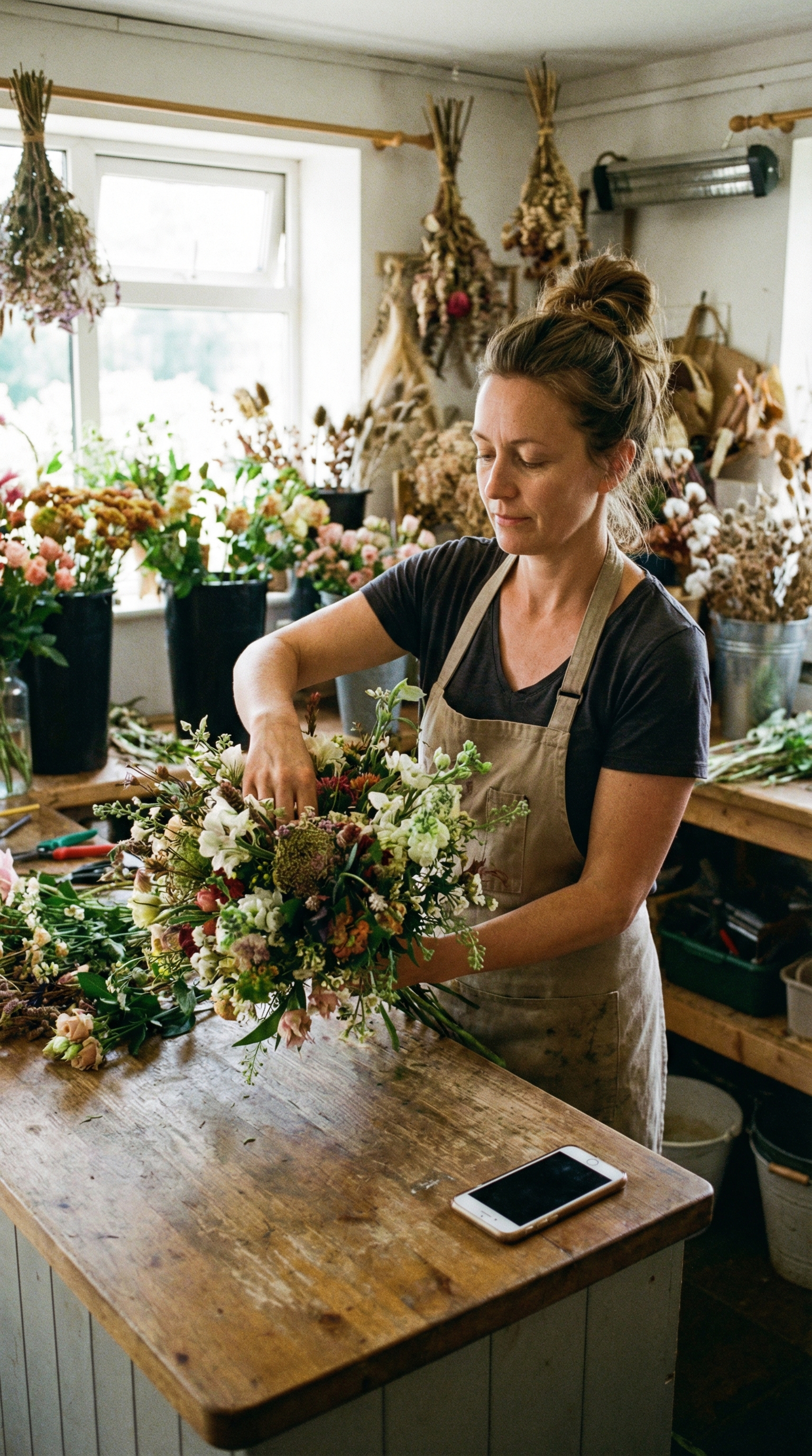 Small business owner focused on their craft